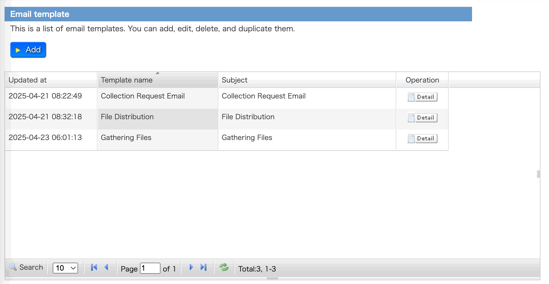 Email template